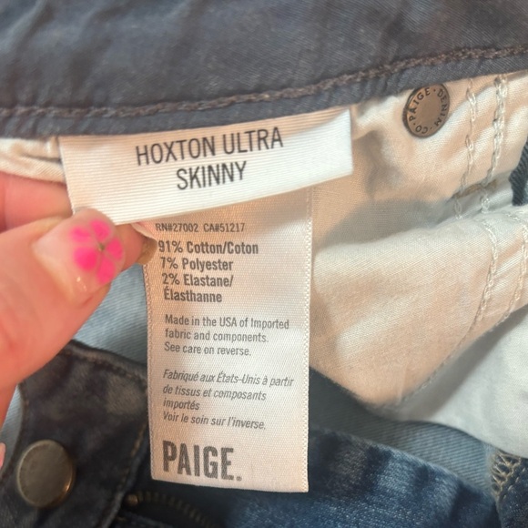 PAIGE Hoxton Ultra Skinny Blue Jeans Women’s size 25 - Picture 8 of 8